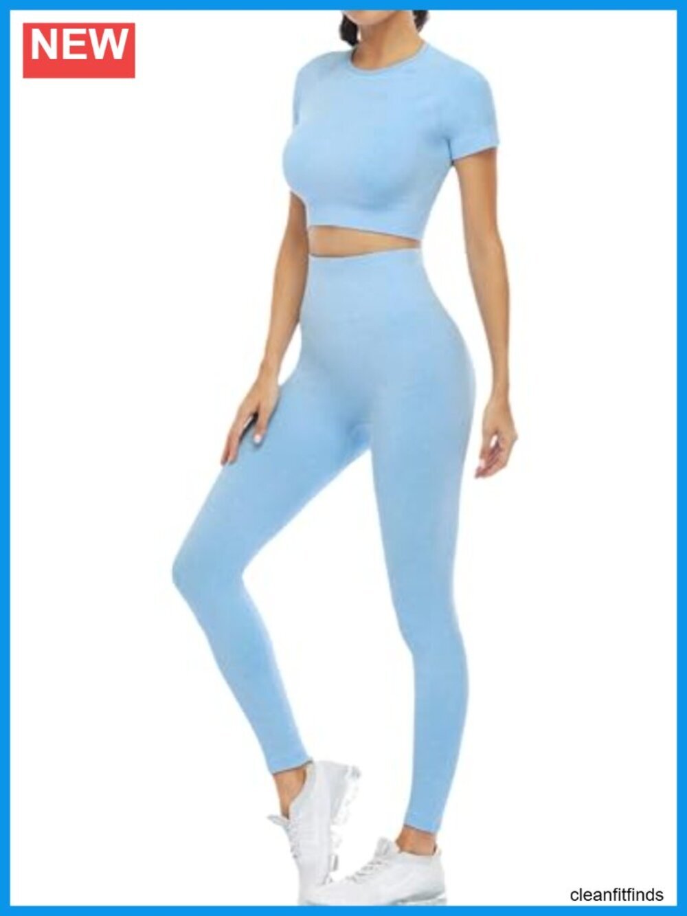Seamless 2 Piece Workout Set Short Sleeve Crop Top & Leggings